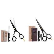 Professional Beard Grooming Kit: German Scissors with Comb Pouch, Japanese Ste