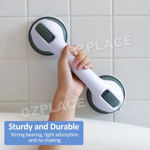 2Pcs Grip Suction Handle Shower Tub Bathroom Cups Mount Grab Bar Support Safety - Picture 4 of 12