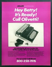 1976 Olivetti Lexicon 90 Typewriter photo "Easy Office Typing" vintage print ad