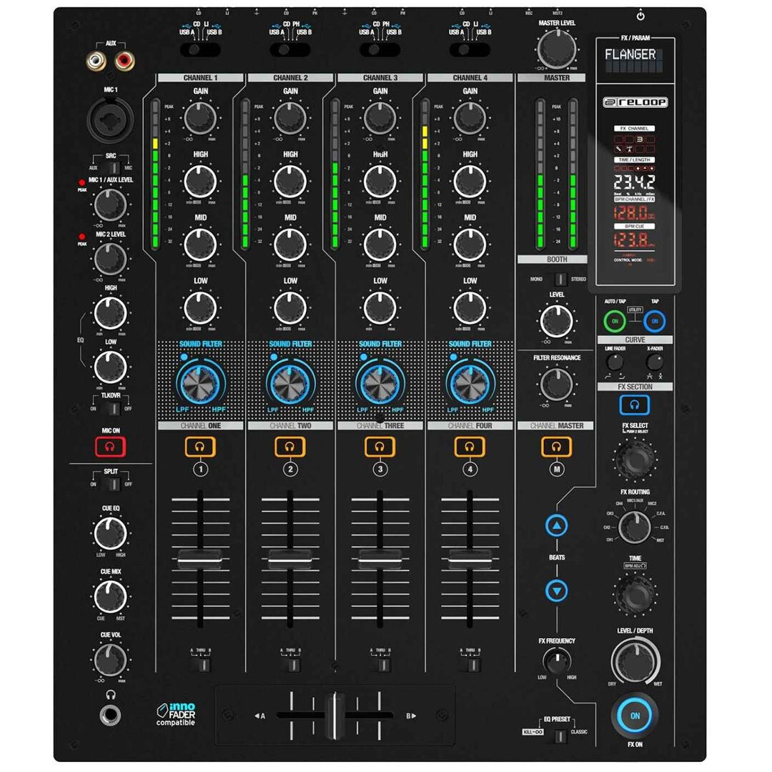 RELOOP RMX-95 Club Mixer per DJ 4 Canali + Mic Phono Line + Effetti Digitali