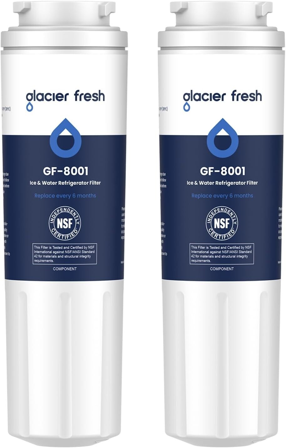 2 Pack GLACIER FRESH Refrigerator Water Filter Compatible with Amana AFD2535DEW
