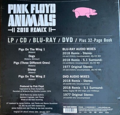 PINK FLOYD ANIMALS 2018 REMIX - LP, CD, BLU-RAY, DVD BOXED SET