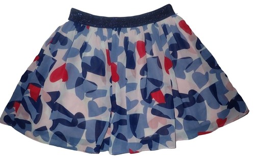 KATE SPADE NEW YORK Girl’s Dressy Skirt Blue Pink Hearts Size 10 Twirl valentine