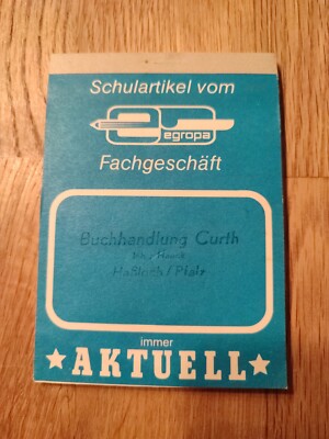 Notizblock Schulartikel Vom Fachgeschäft Vintage 80er Jahre 