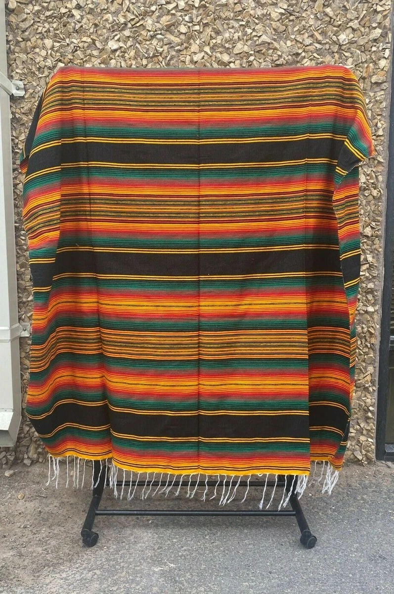 TWO PIECE SARAPE SET ,5u0026#039; X 7u0026#039;,Mexican Blanket,HOT ROD, Covers,  XXL , RASTA | eBay