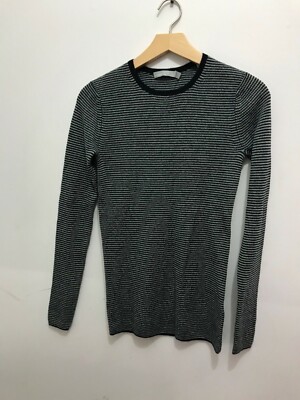 W370 NWT VINCE 100% CASHMERE RIB SKINNY STRIPE WOMEN SWEATER SZ XS, S, L  $255