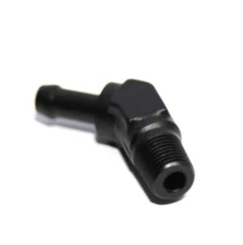 1/8" NPT Male to 1/4" Hose Barb 45° Deg Fuel Oil Gas Line Fitting Adapter Black