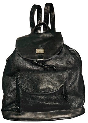 KENNETH COLE NEW YORK BACKPACK BLACK PEBBLE LEATHR SILVER  display picture 1