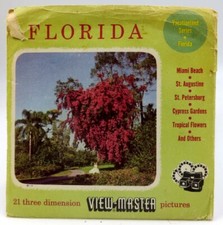 View-Master FLA-1-2-3, Florida, 1954 Vintage S3 Package, 3 Reel Set