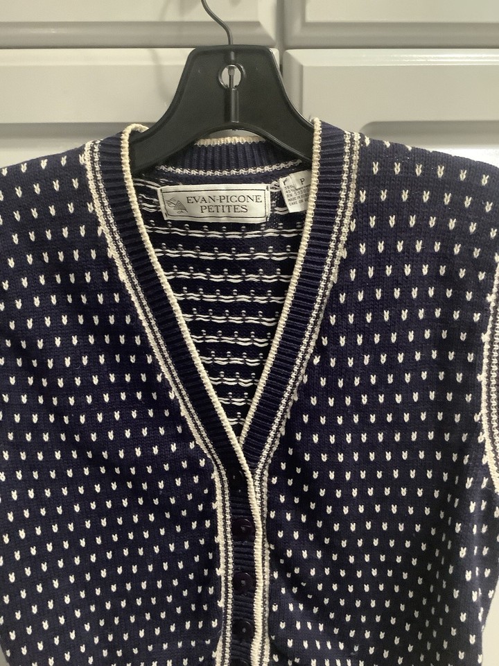 Evan Pic one Petites Polka Dot Sweater Vest eBay