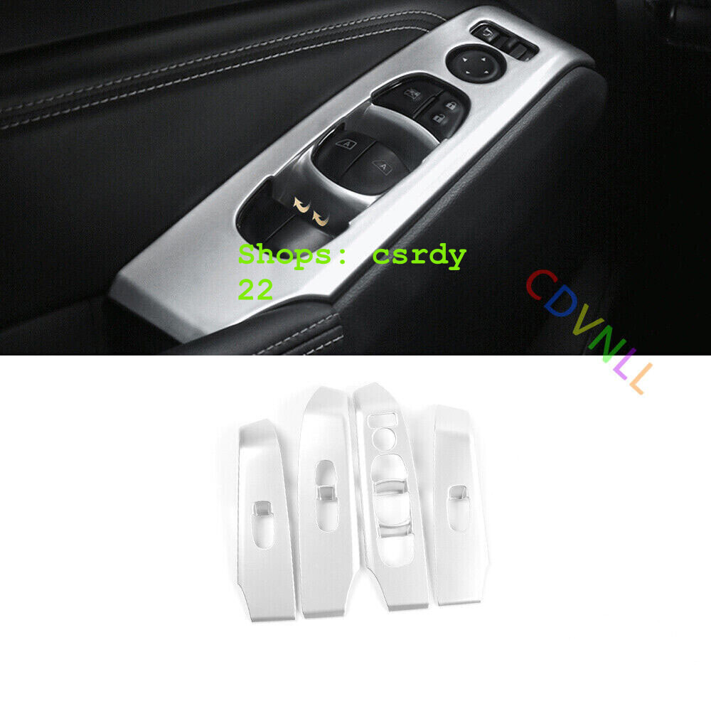 For Nissan Altima Teana 2019-22 Matte Silver Door Window Lift Switch Cover Trim