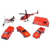 6 Pc Diecast Emergency Fire Toy Cars Set 1:64 Scale Fire Team 6 Pc Diecast Emergency Fire Toy Cars Set 1:64 Scale Fire Team