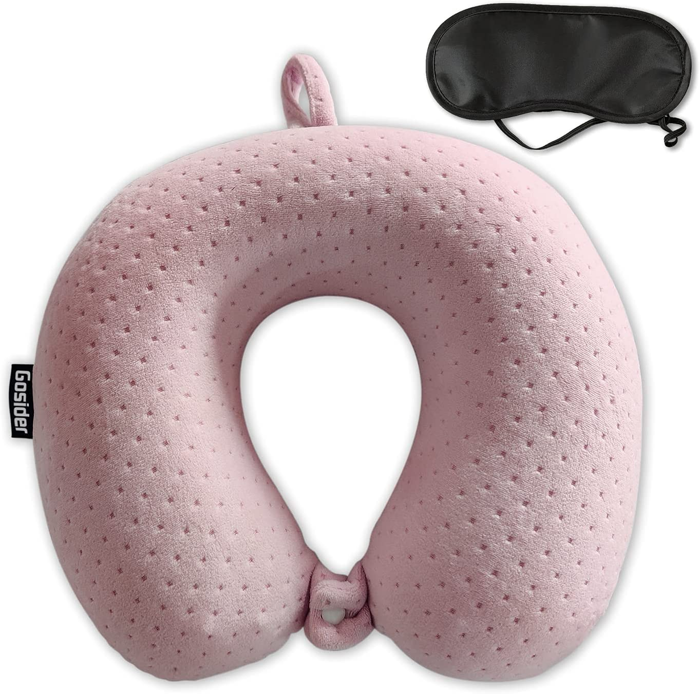 Pink U-Shape Memory Foam Travel Neck Pillow for Sleeping Comfort