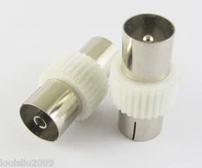 8pcs TV Connector Male Plug to Female Jack TV Adapter NEW