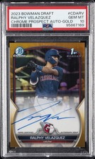 2023 BOWMAN DRAFT CHROME PROSPECT AUTO #CDARV RALPHY VELAZQUEZ 45/50 PSA 10