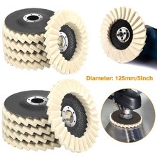 1-5PCS 5" Wool Polishing Wheel Buffing Pads Flap Disc for Metal Wood Angle Grind