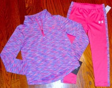 UNDER ARMOUR AUTHENTIC TODDLERS GIRLS ORIGINAL BRAND NEW 2Pc SPORT SET Sz 4T NWT