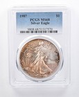 1987 American Silver Eagle MS68 PCGS Yellow Tone a8155 — photo 1