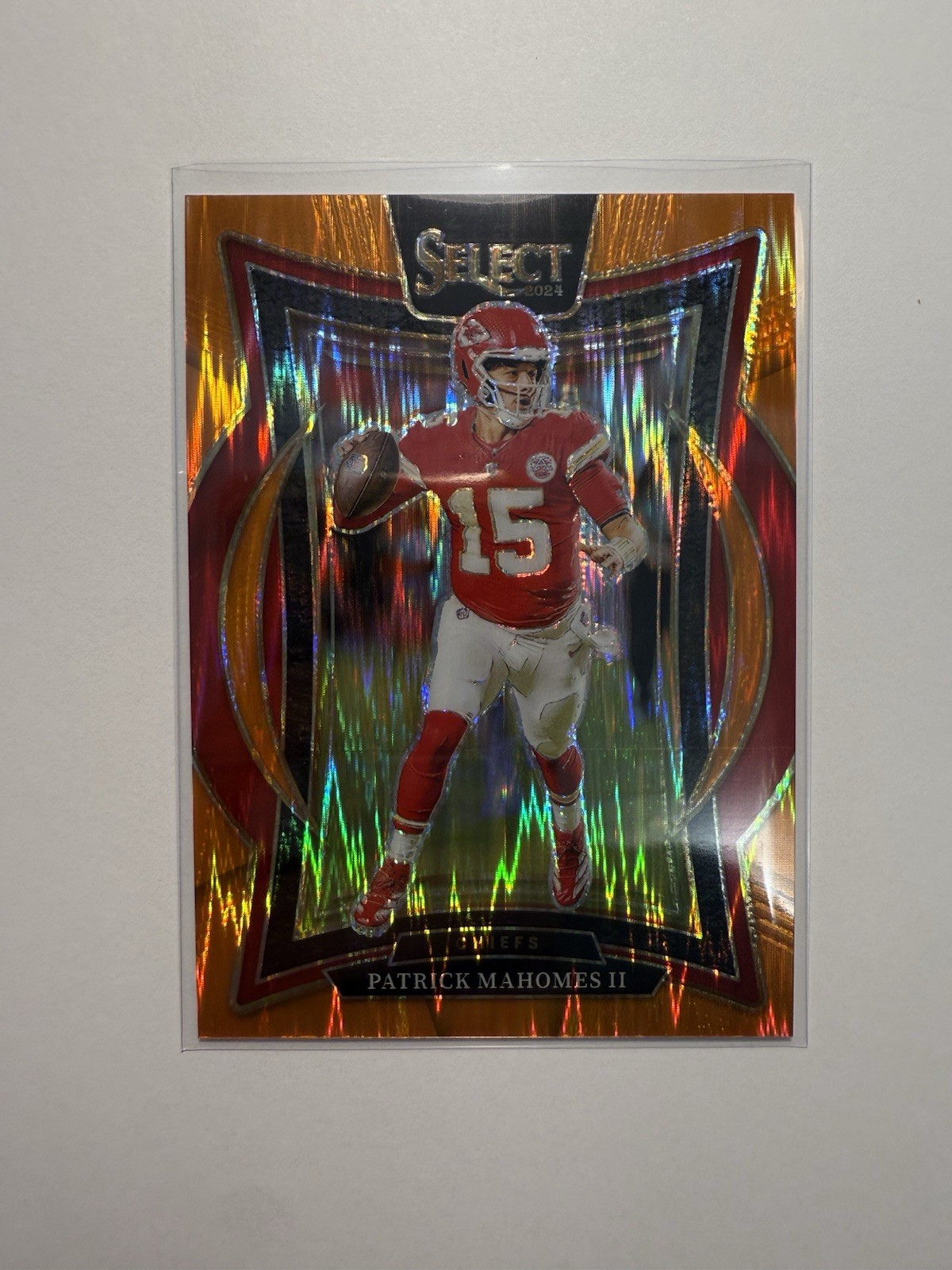 Patrick Mahomes II 2024 Panini Select Orange Shock Prizm /499 Chiefs #33