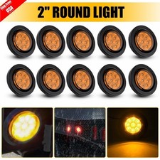 10x Amber 2inch Round 9 Led Side Marker Clearance Lights Truck Trailer Lamp 12v 10x Amber 2inch Round 9 Led Side Marker Clearance Lights Truck Trailer Lamp 12v