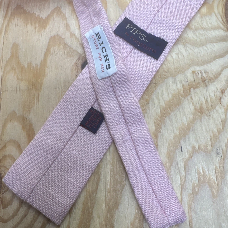 Corbata Retro Pips by Rooster Rosa Lino Irlandés Extremo Cuadrado Hecha en Inglaterra Foto 4 de 4