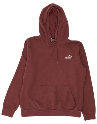 Puma Damen Hoodie Pullover UK 16 Large Burgundy Baumwolle BM03