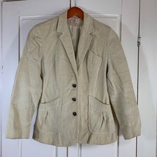 Vintage 70s Tan Corduroy Blazer Jacket Academia Retro Preppy Women's Size 5/6