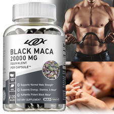 Black Maca 20000mg -Male Testosterone Booster, Energy  Endurance, Muscle Health