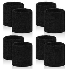 8 Pcs Sports Wrist Sweat Bands for Men  Women  Absorbent Wrist Sweatbands