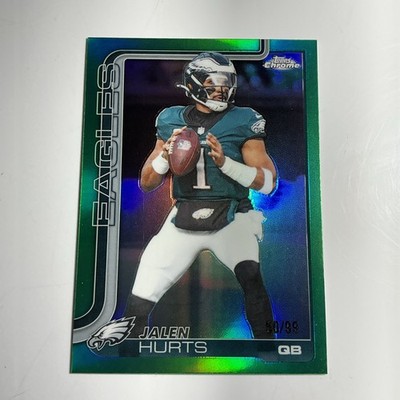 2025 Topps Chrome Jalen Hurts #247 Green Refractor 50/99 Philadelphia Eagles NFL