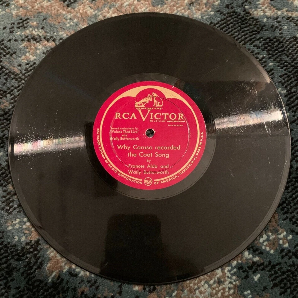 Opera Music 78 Record Boheme Vecchia Enrico Caruso Rare Basso Coat Song VG - Image 2 of 2