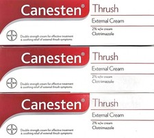 Image of 3 x Canesten 2% Thrush Cream-20g Max Strength-NEXT DAY DEL - soothes MEN | WOMEN