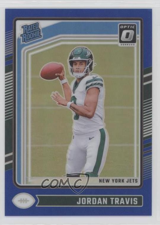 2024 Panini Donruss Optic Rated Rookie Blue Prizm 26/199 Jordan Travis #260 1f8v