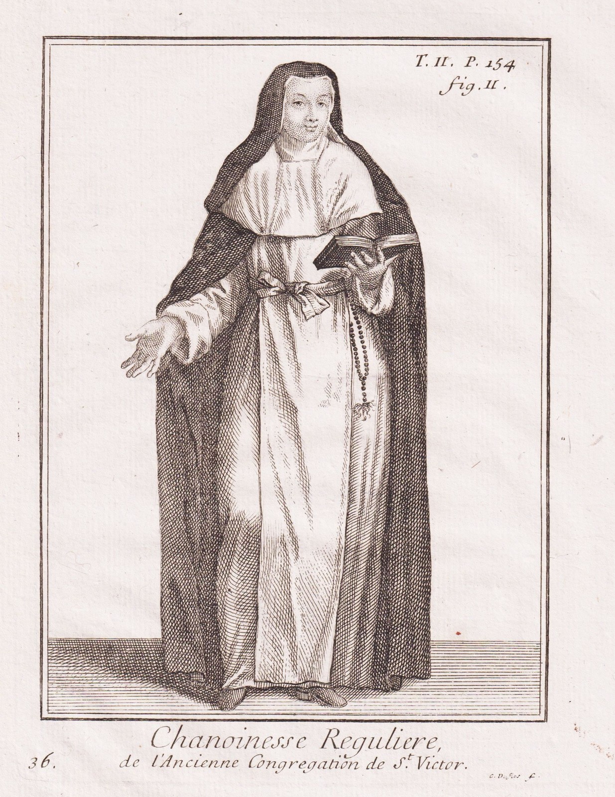 Canonisa Kanonissin Augustiniana Monja Disfraz Traje Grabado 1790 310925