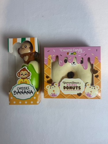 SQUISHY LOT Puni Maru Cheeki Banana and Yummiibear donut