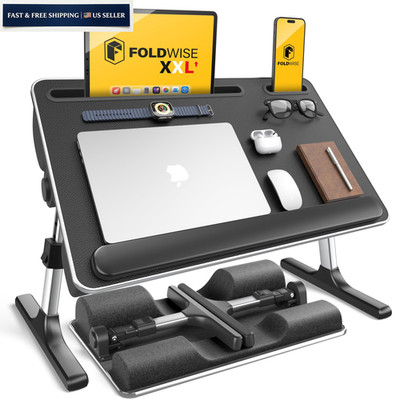 FoldWise 2-in-1 Lap & Bed Desk with Soft Cushions 23.9''x14.57''x15.67'', Black