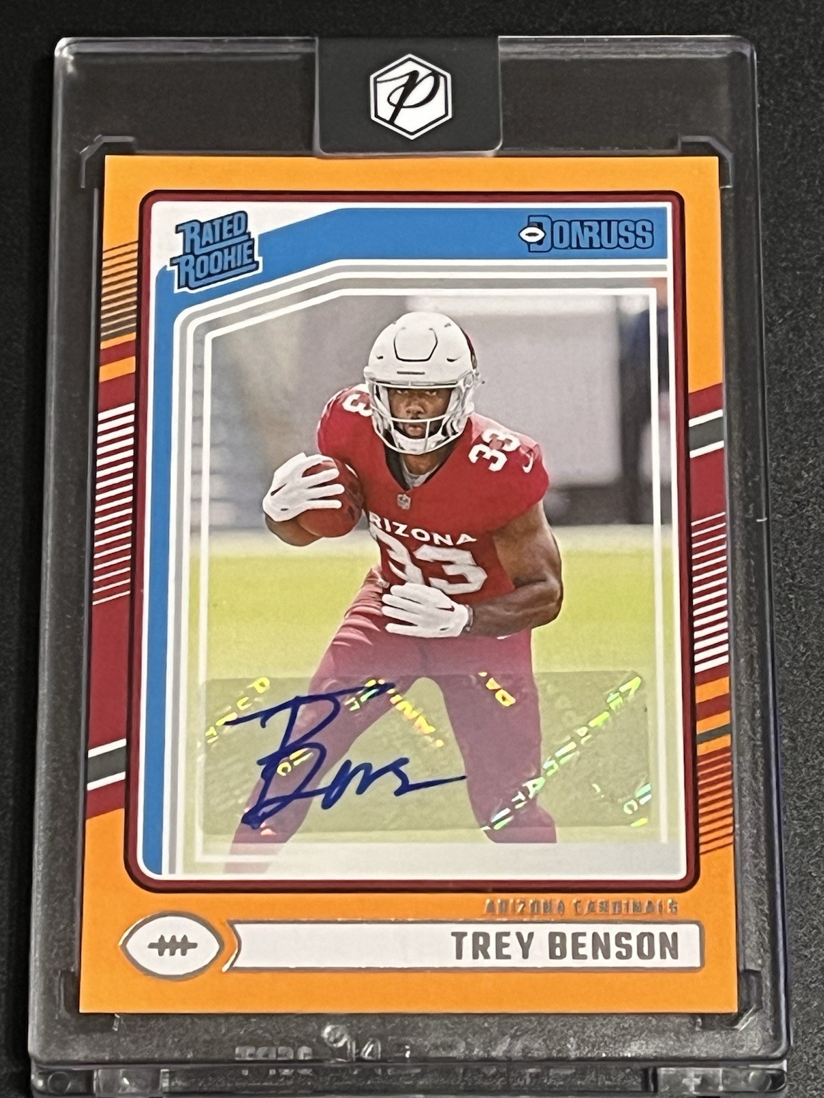2024 Panini Donruss - Rated Rookie Trey Benson #326 Orange Autographs (AU, RC)