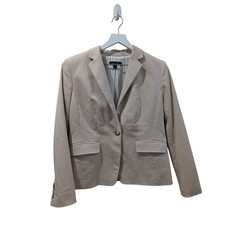 Ann Taylor Beige Single Button Blazer Jacket Size 8 Neutral Professional
