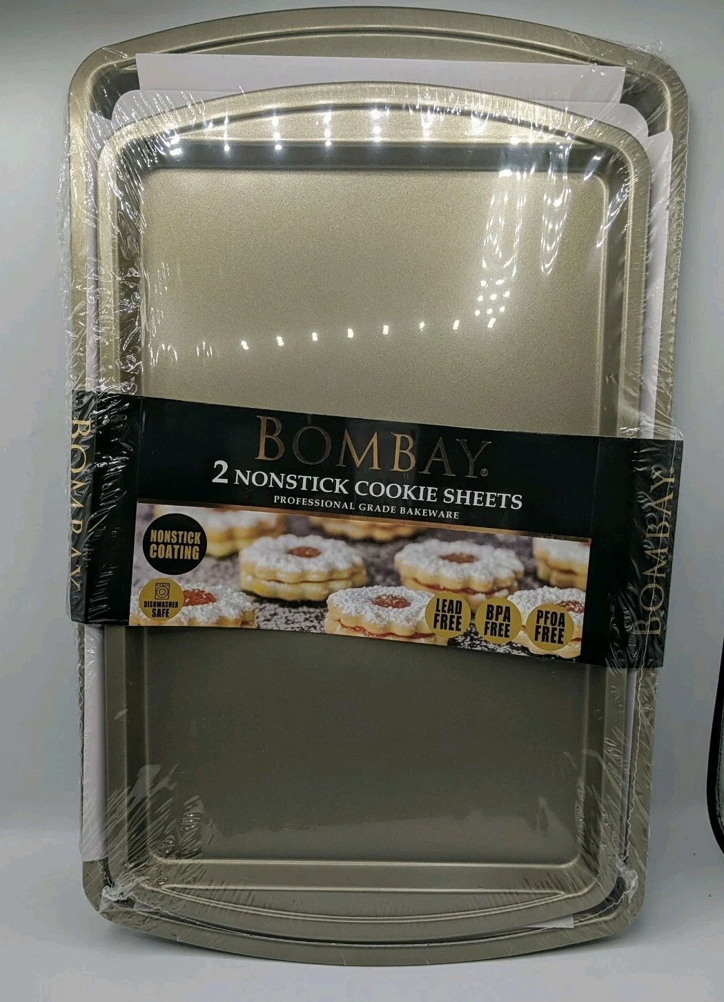 Bombay (Set Of 2) Gold Nonstick Cookie Sheets Professional Grade Bakeware