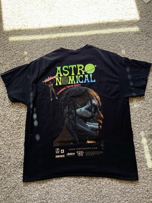 Travis Scott Cactus Jack Men's T-Shirt Fortnite Astronomical, Size L, Black