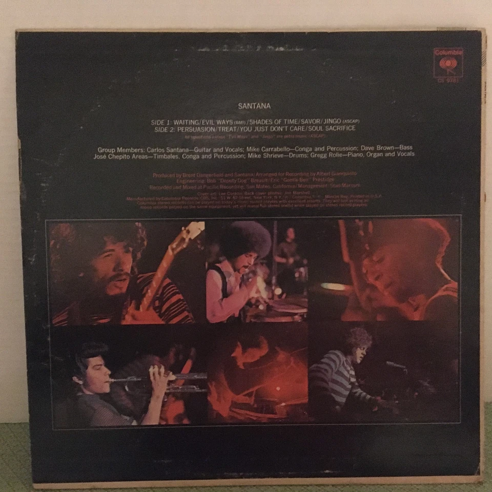 Santana Self-Titled Vintage LP Vinyl 1969 Columbia Record CS-9781 Foto 2 de 4
