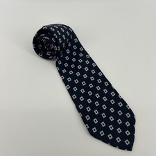 Polo Ralph Lauren Tie Mens One Size Navy Blue Geometric Silk USA