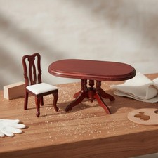 1:12 Dollhouse Table and Chairs European Design Wooden Dollhouse Dining Room
