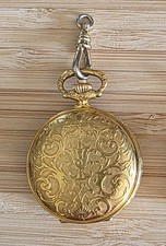 Vintage Swiss ARNEX POCKET WATCH 17 Jewel INCABLOC Embossed Goldtone Case WORKS