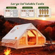 Inflatable Tent for Camping 6-8 Person Glamping Tent with Pump Easy Set up US