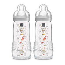 MAM Easy Active Baby Bottles 11oz, Fast Flow 2 Count Pack of 1 , Cotton