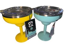 2 ORCA Coolers Rita Stainless Steel Lidded Margarita Tumbler Sunflower Turquoise