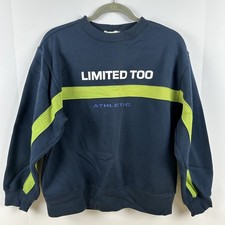Vintage The Limited Too Athletic Crewneck Blue With Green Sweatshirt Size 16