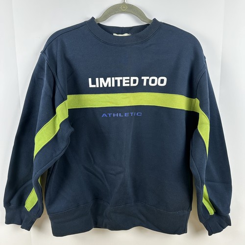 Vintage The Limited Too Athletic Crewneck Blue With Green Sweatshirt Size 16 