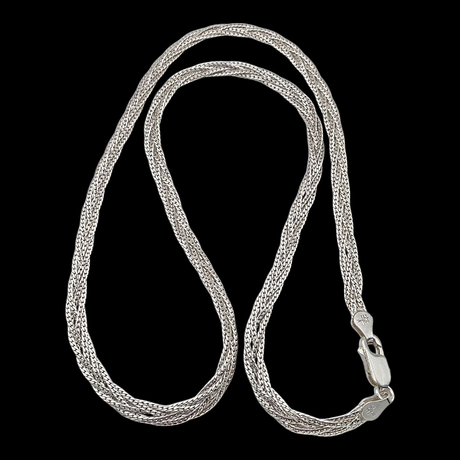 925 Solid Sterling Silver Wheat Chain Necklace 3.… - image 1